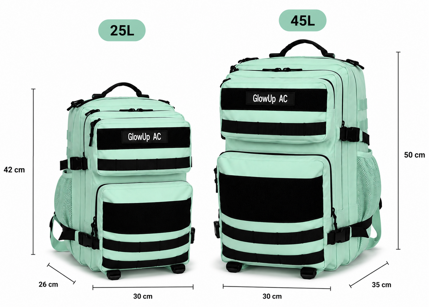 GlowUp Rucksack Minzgrün 25L