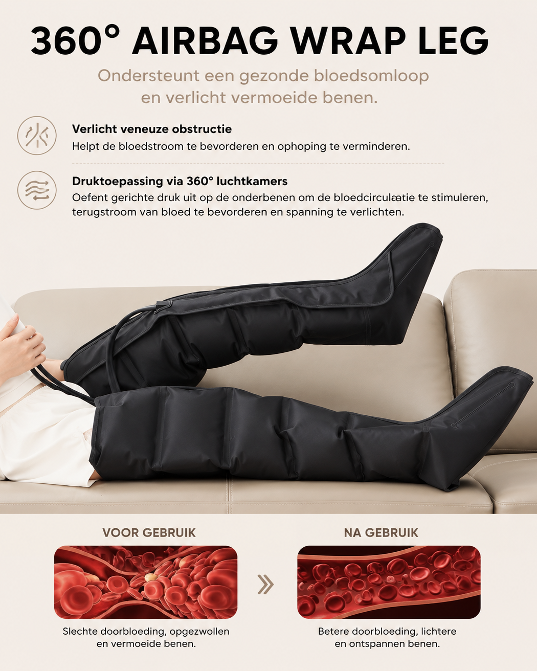 GlowUp Beenmassage Apparaat – Air Wave Recovery Boots