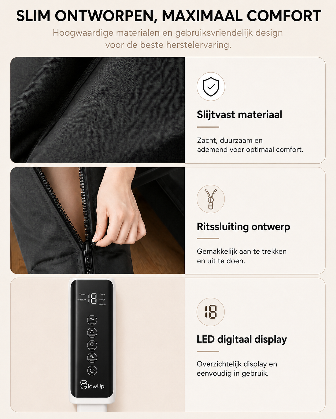 GlowUp Beenmassage Apparaat – Air Wave Recovery Boots