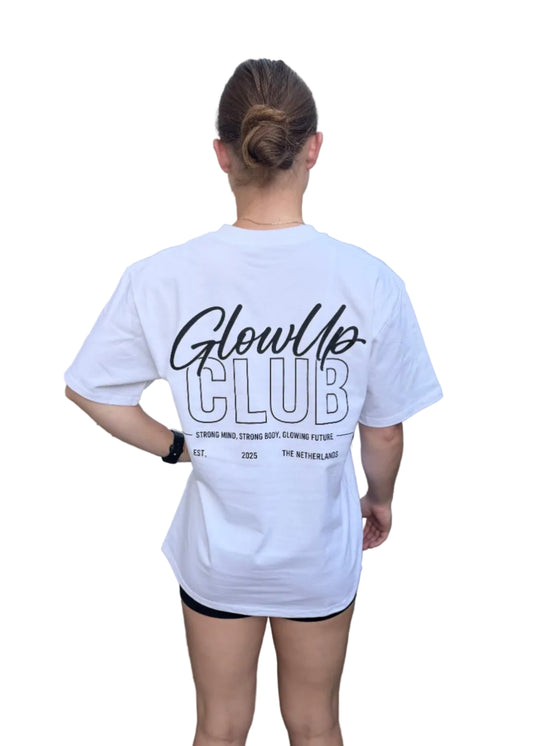 GlowUp Club T-shirt - Swan White