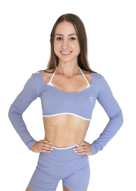 Aline Edition long sleeve crop top - Soft Azure