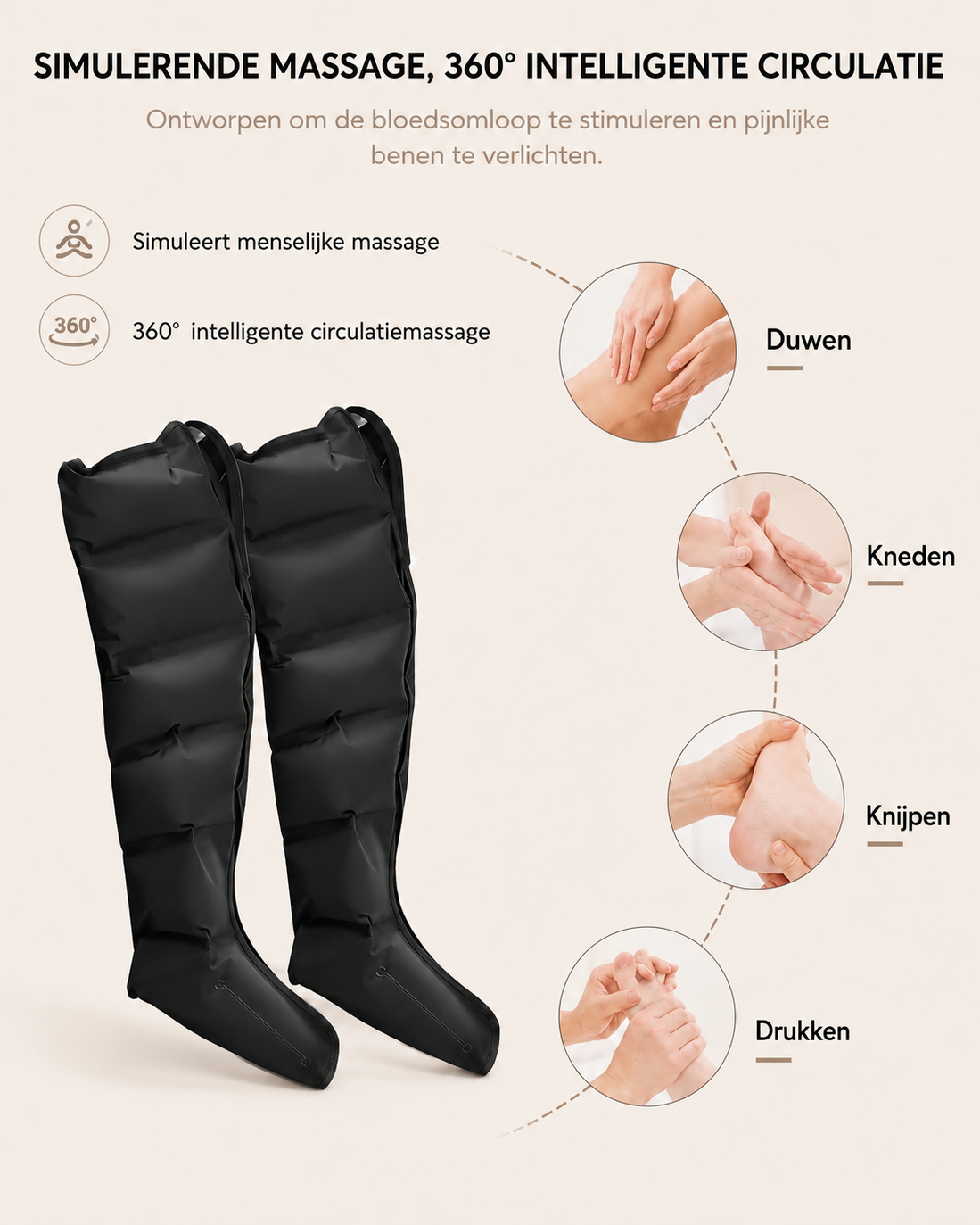 GlowUp Beenmassage Apparaat – Air Wave Recovery Boots