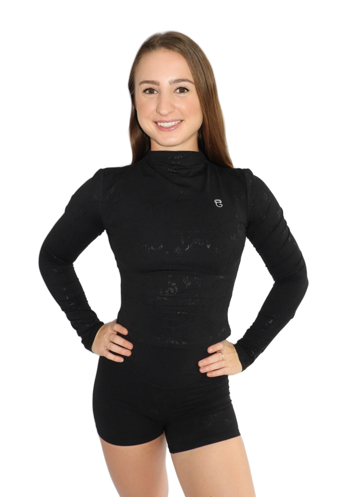 Camisa de manga larga Glow Essence - Negra