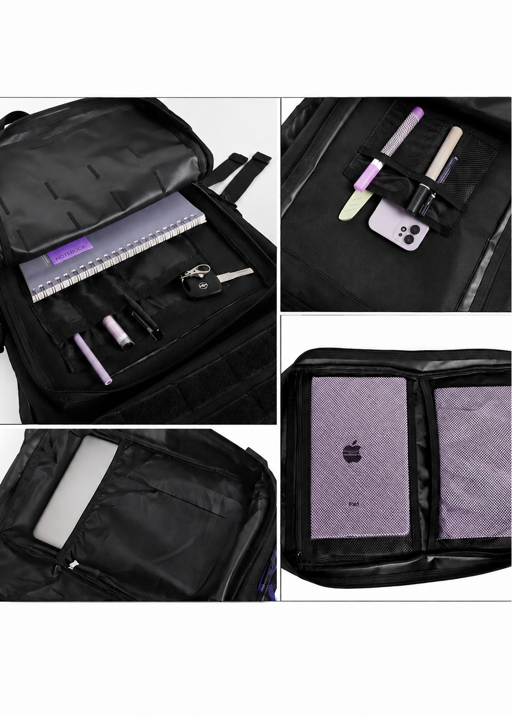 GlowUp Rucksack schwarz 45L